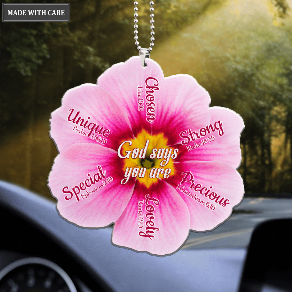 Pink Primrose God Says You Are Ornament