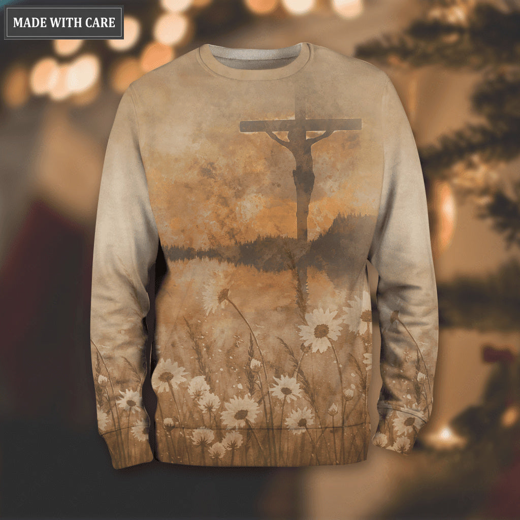 Christian Cross Daisy All My Hope Hoodie