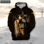 Cross Armor Knight When Life Gets To Hard To Stand Kneel Hoodie