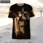 Cross Armor Knight When Life Gets To Hard To Stand Kneel Hoodie