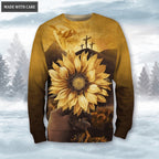 Cross Sunflower Christian Faith Is Believing Hoodie