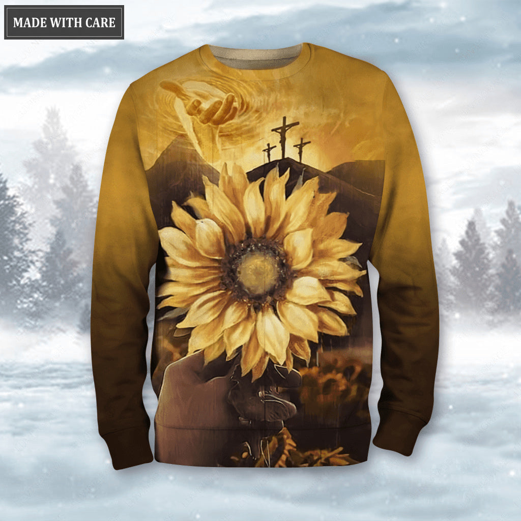 Cross Sunflower Christian Faith Is Believing Hoodie