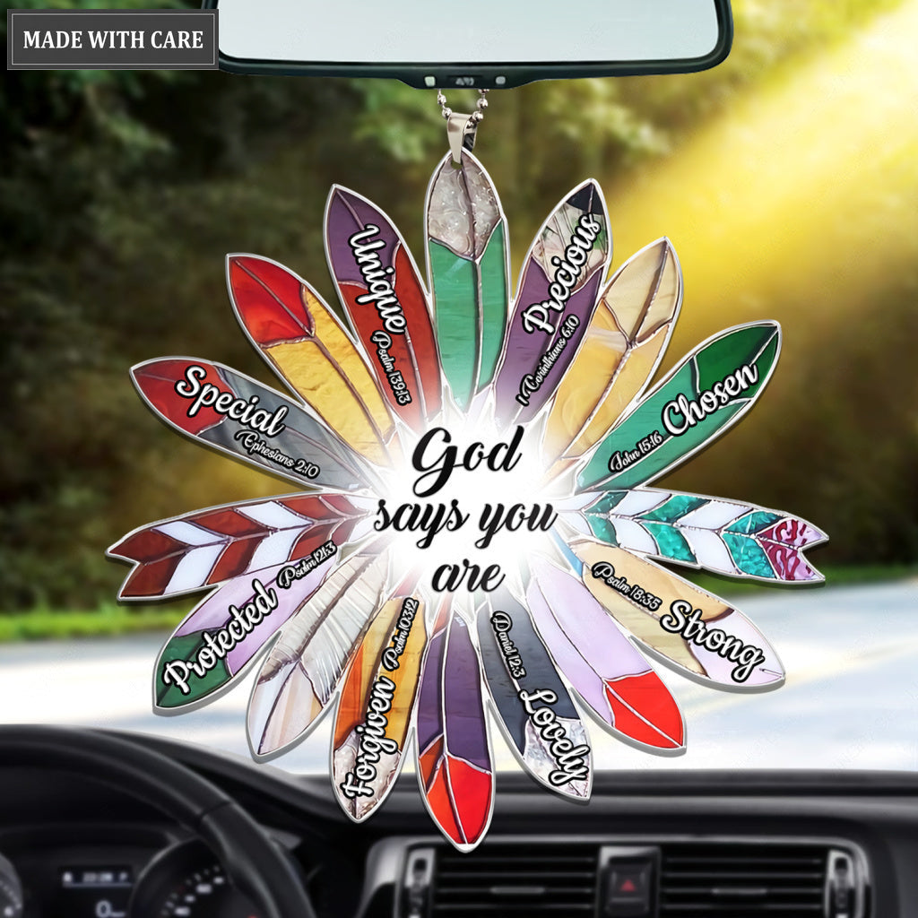 Circle Of Feathers God Says You Are Ornament