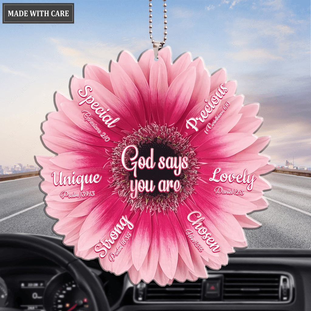 Pink Gerbera God Says You Are Ornament