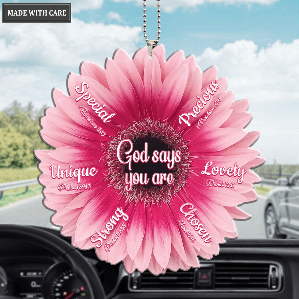 Pink Gerbera God Says You Are Ornament