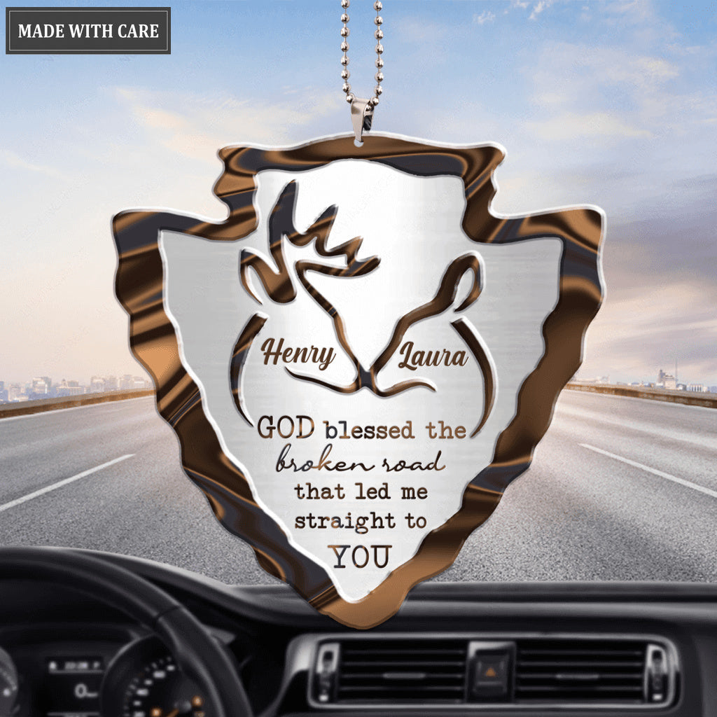Arrowhead Deer Couple God Blessed Personalized Ornament