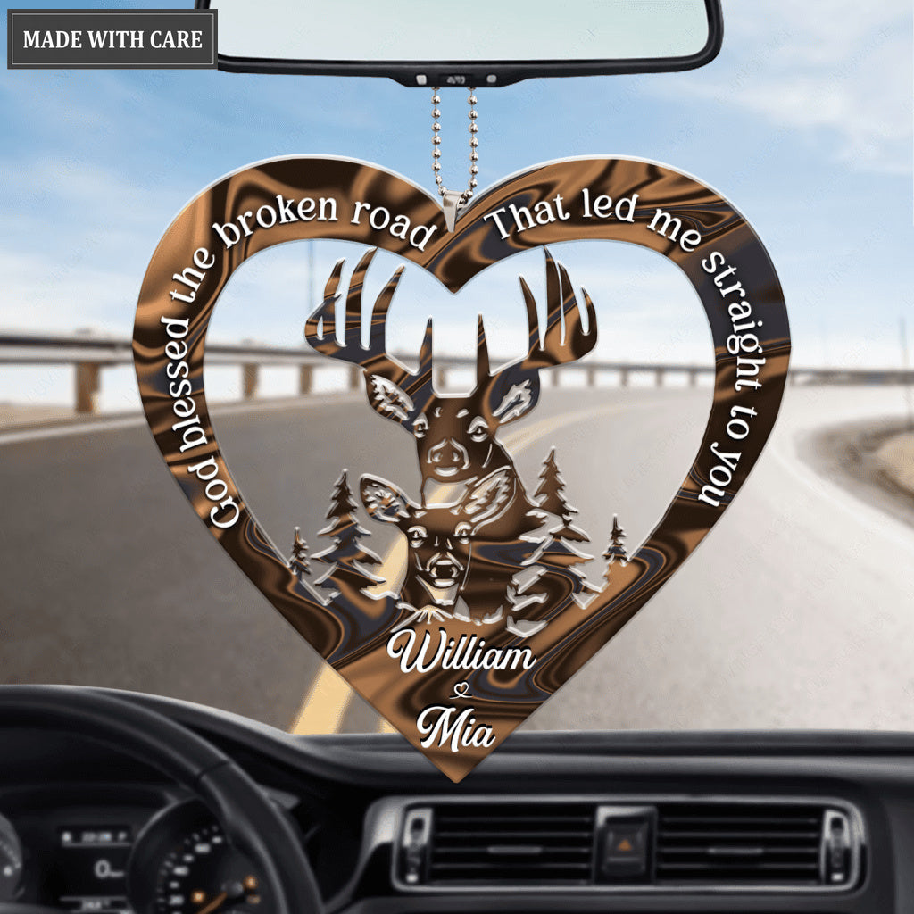 Heart With Buck And Doe God Knew Personalized Ornament