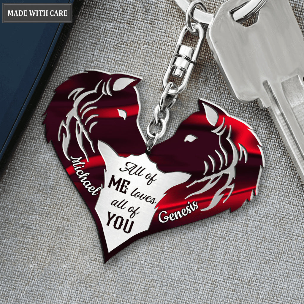 Wolves For Couple Personalized Keychain