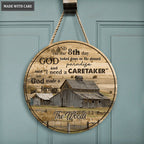 Personalized God Made A Farmer That's Us Wood Circle Sign