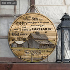 Personalized God Made A Farmer That's Us Wood Circle Sign