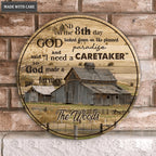 Personalized God Made A Farmer That's Us Wood Circle Sign