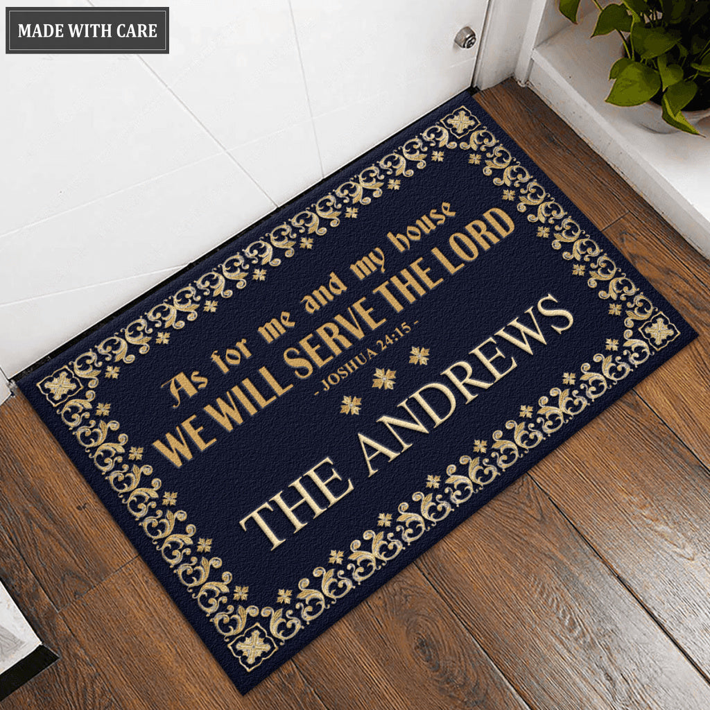 Personalized Catholic Doormat Serve The Lord