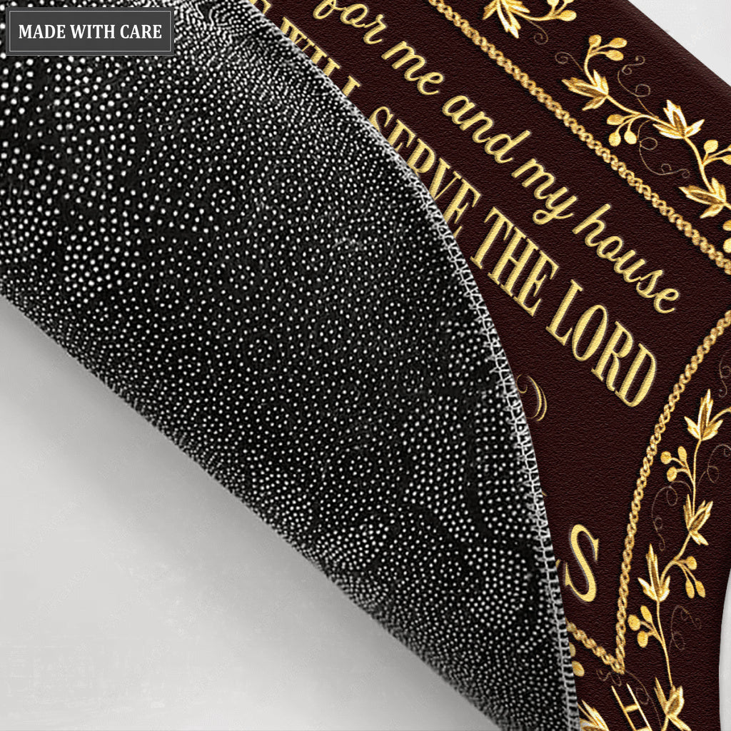 Personalized Elegant Brown Serve The Lord Catholic Doormat