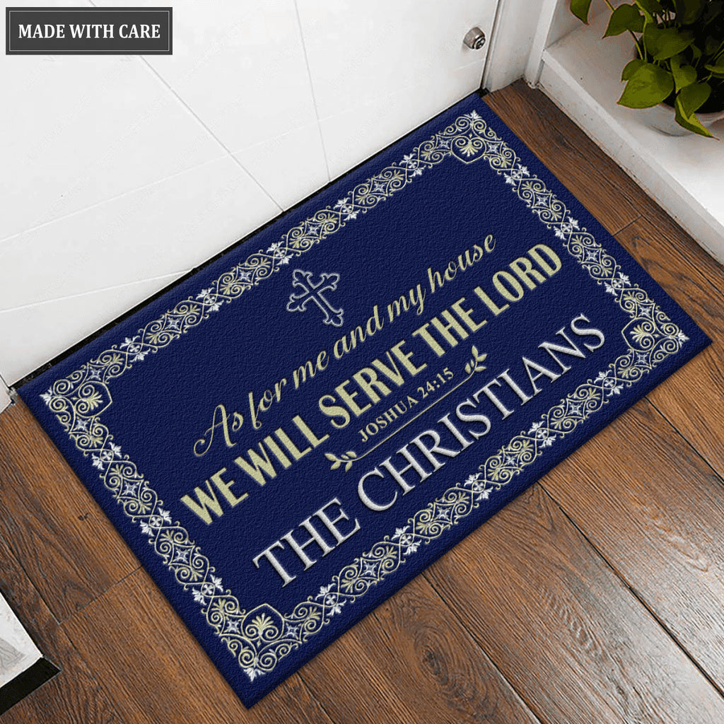 Personalized Serve The Lord Catholic Doormat