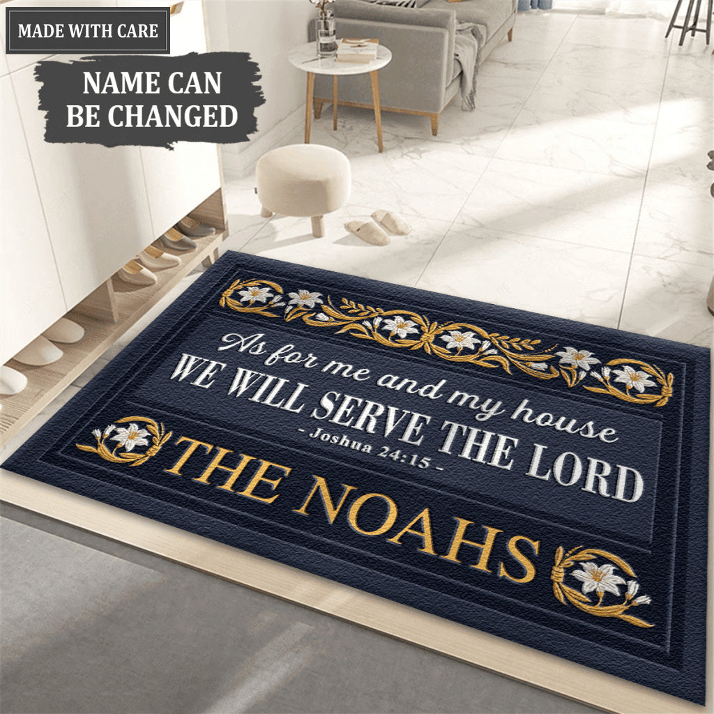 White Lilies Serve The Lord Personalized Doormat