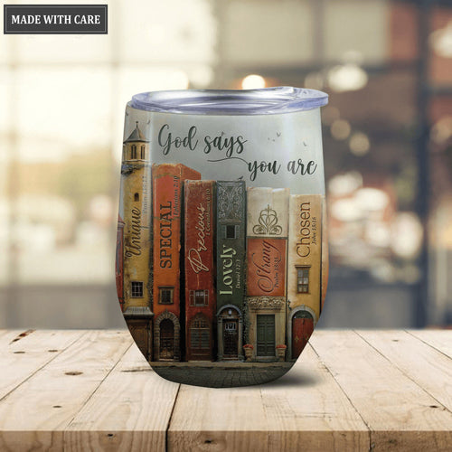 Book House God Says You Are Egg Tumbler