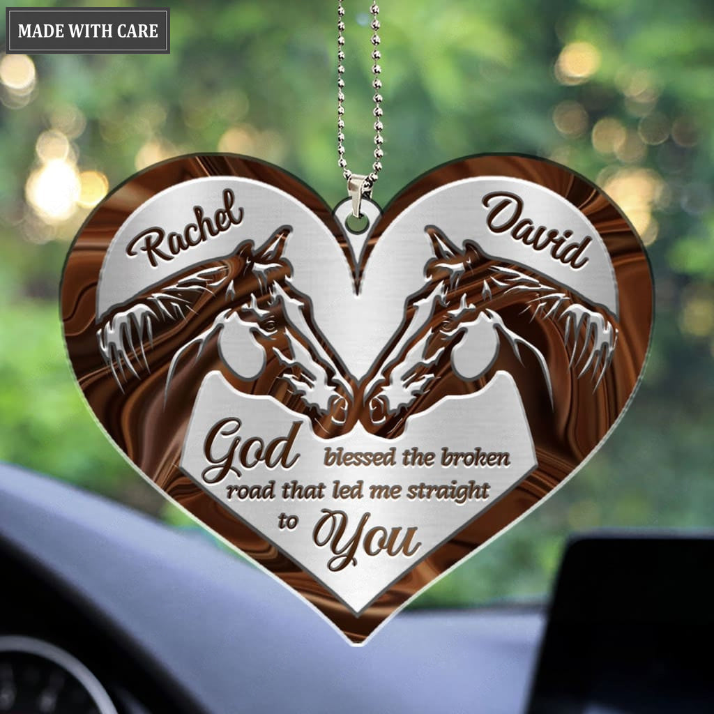 Luvingrace M112 Horse Couple God Blessed Personalized Ornament