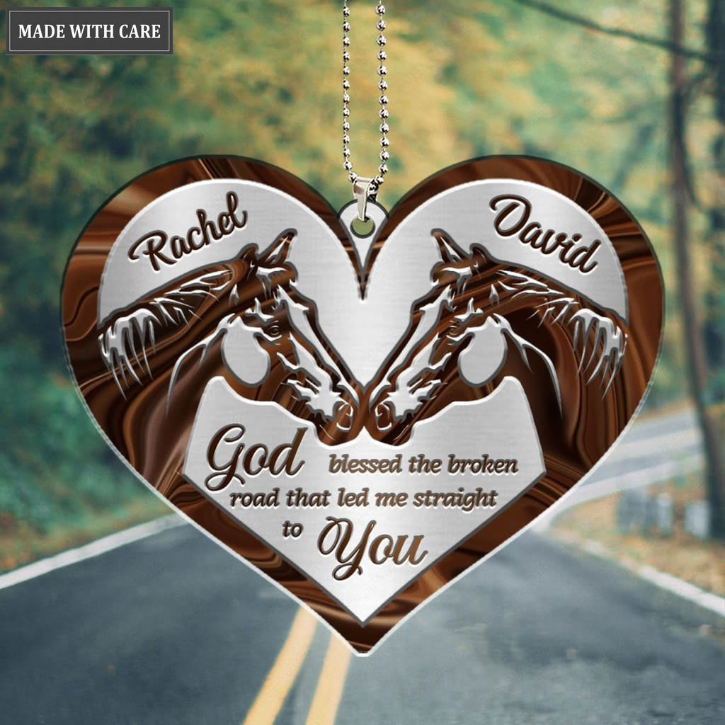 Luvingrace M112 Horse Couple God Blessed Personalized Ornament