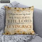 Sunflower As For Me And My House Personalized Pillow