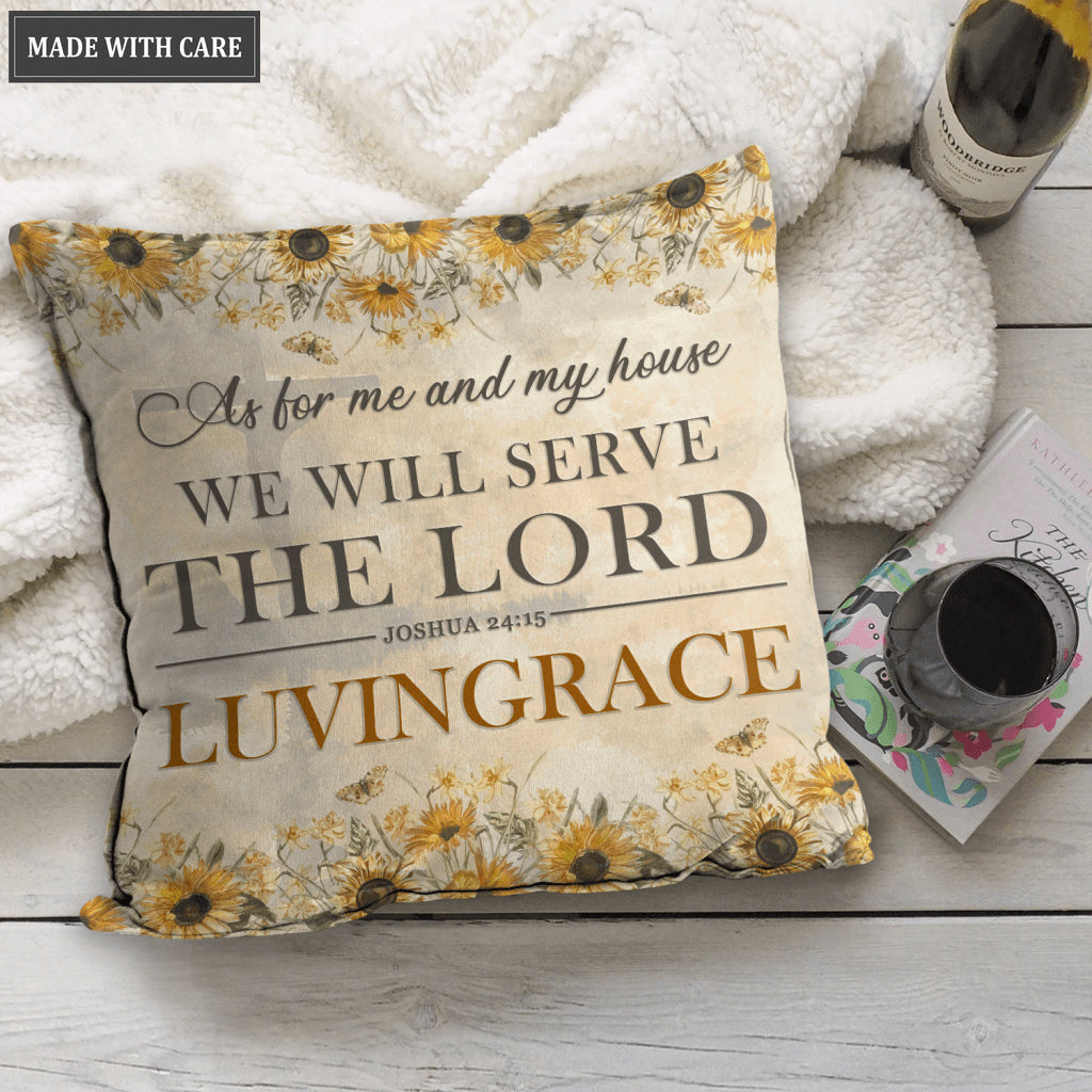 Sunflower As For Me And My House Personalized Pillow