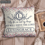 Vintage Flower As For Me And My House Personalized Pillow