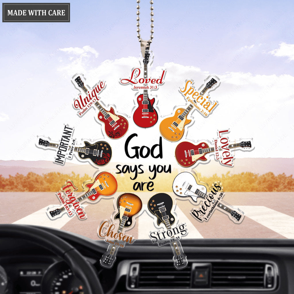 Set Of Electric Guitars God Says You Are Ornament