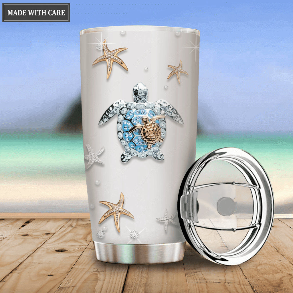 Blue Turtle Glory Personalized Tumbler