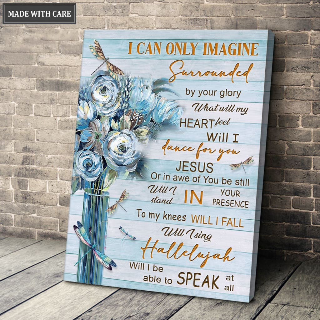 Blueish Flower Dragonfly Glory Wall Art