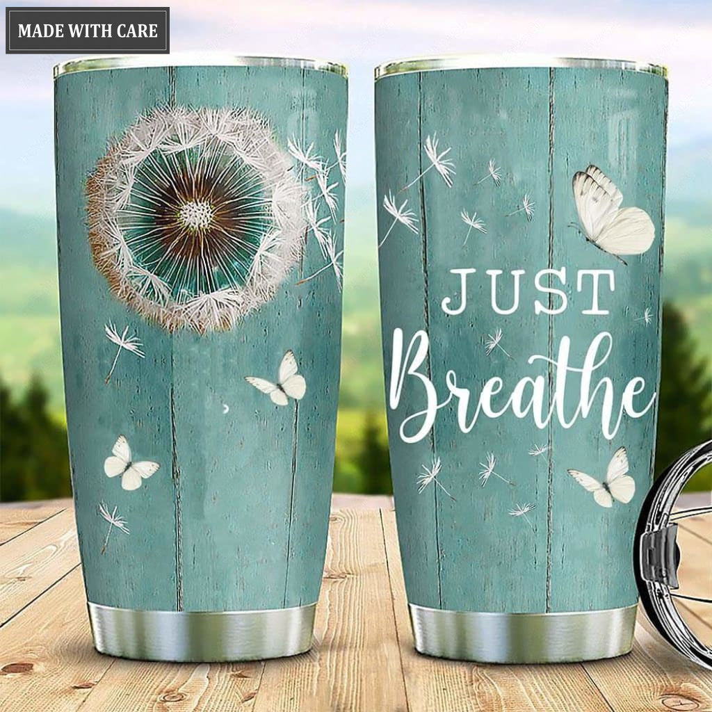 Butterfly Just Breath Personalized Tumbler