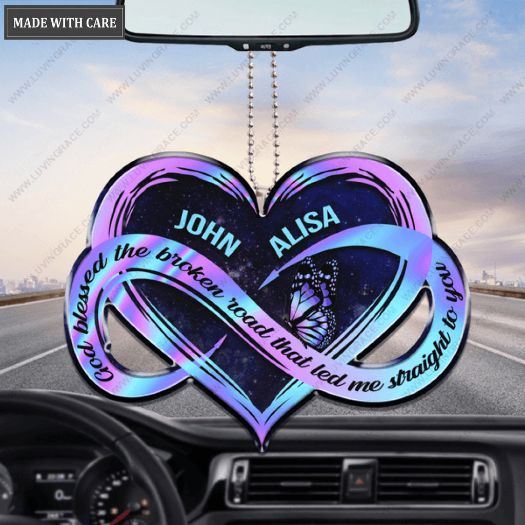 Couple Hearts God Blessed Personalized Ornament - Buy 1 GET 1 FREE - Valentine Gifts Couple Gifts - BUY 1 GET 1 FREE