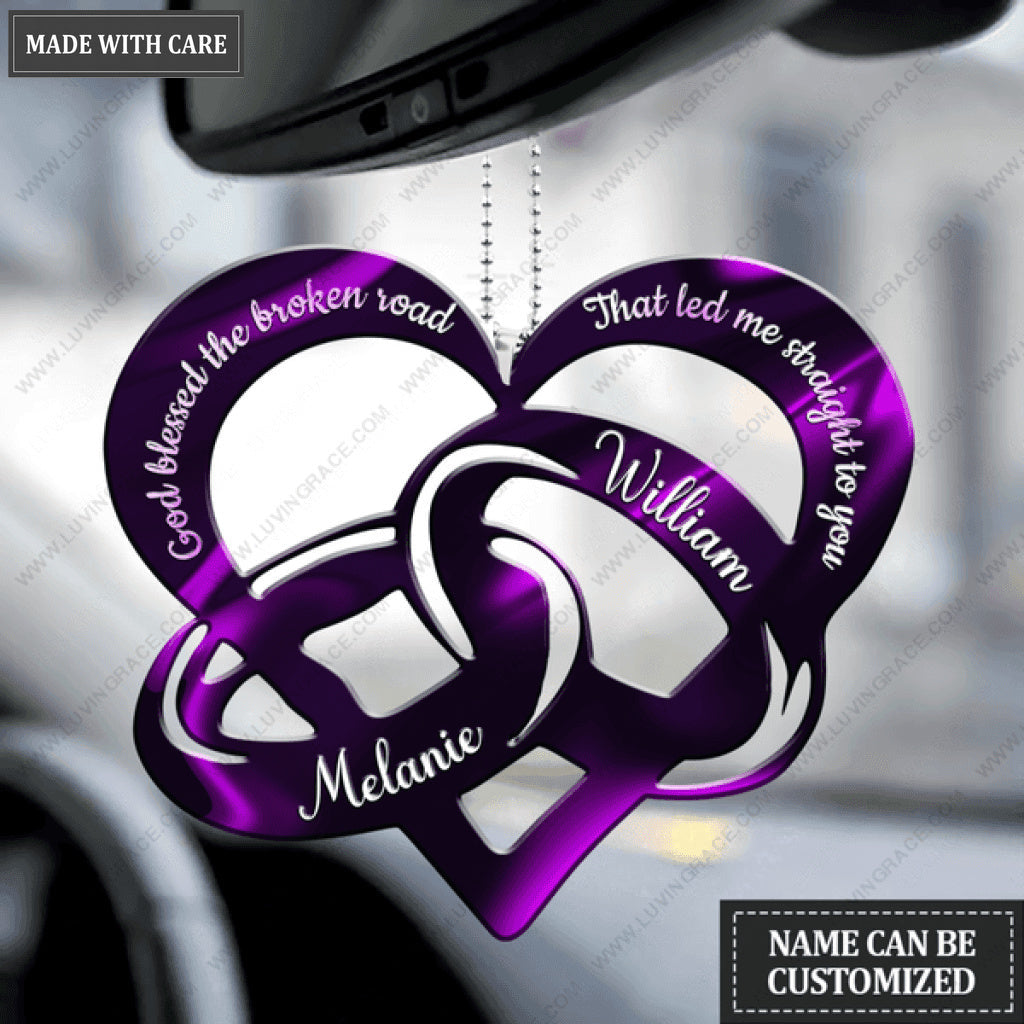 Couple Hearts God Blessed Personalized Ornament - Buy 1 GET 1 FREE - Valentine Gifts Couple Gifts - BUY 1 GET 1 FREE