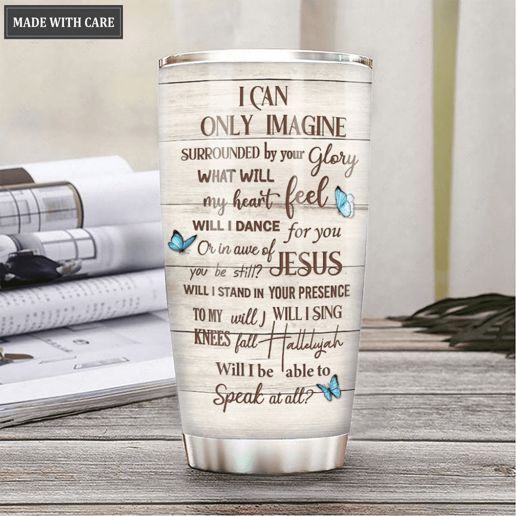 Cross And Butterflies By Glory Personalized Tumbler