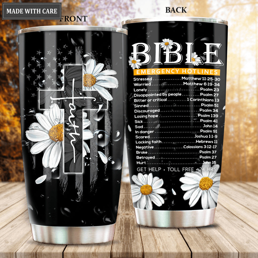 Daisy Cross Bible Emergency Customized Tumbler