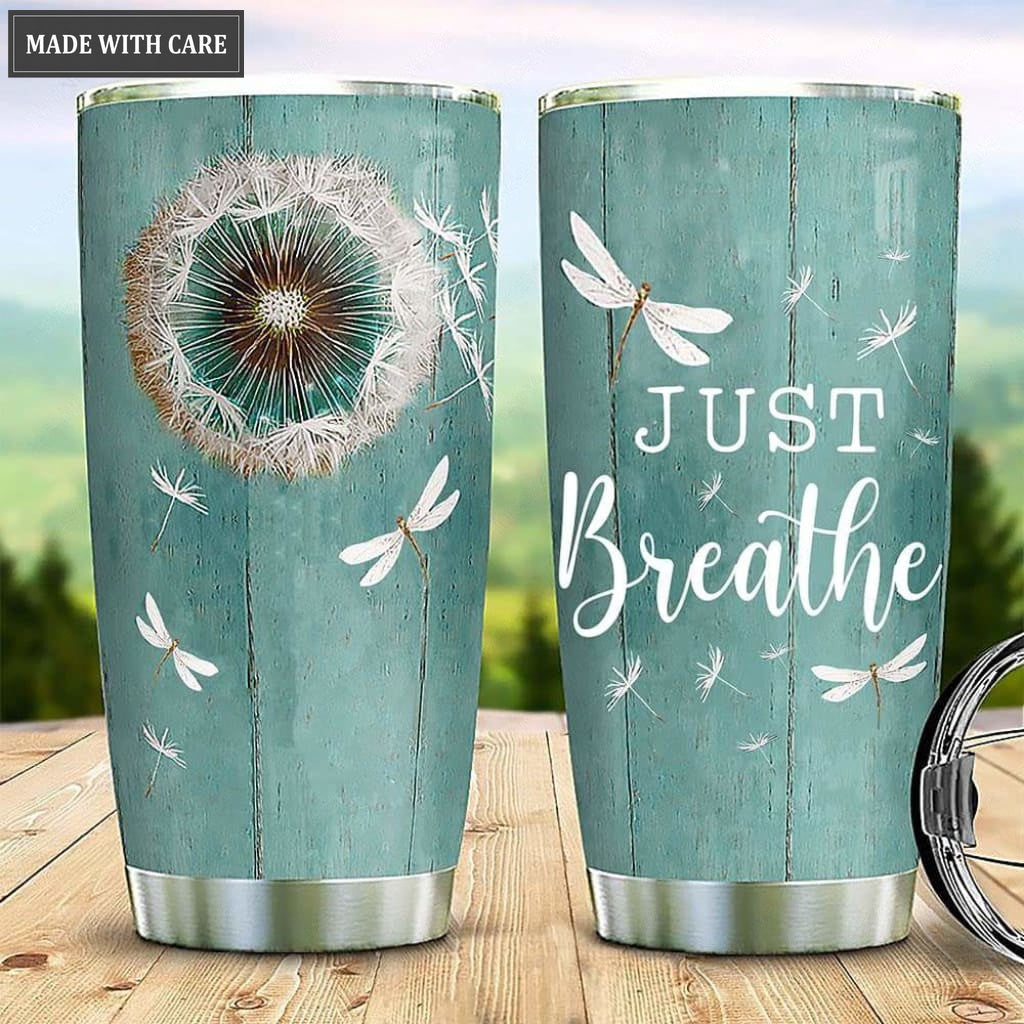 Dragonfly Just Breath Personalized Tumbler