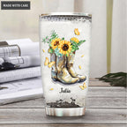 Glory In The Air Yellow Boots Personalized Tumbler