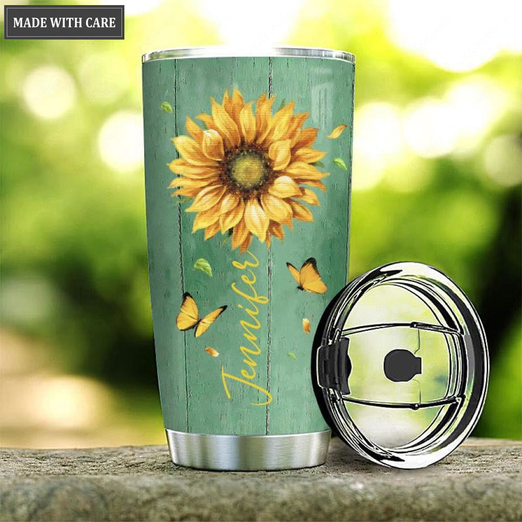 Green Sunflowers Surrounded By Glory Customized Tumbler