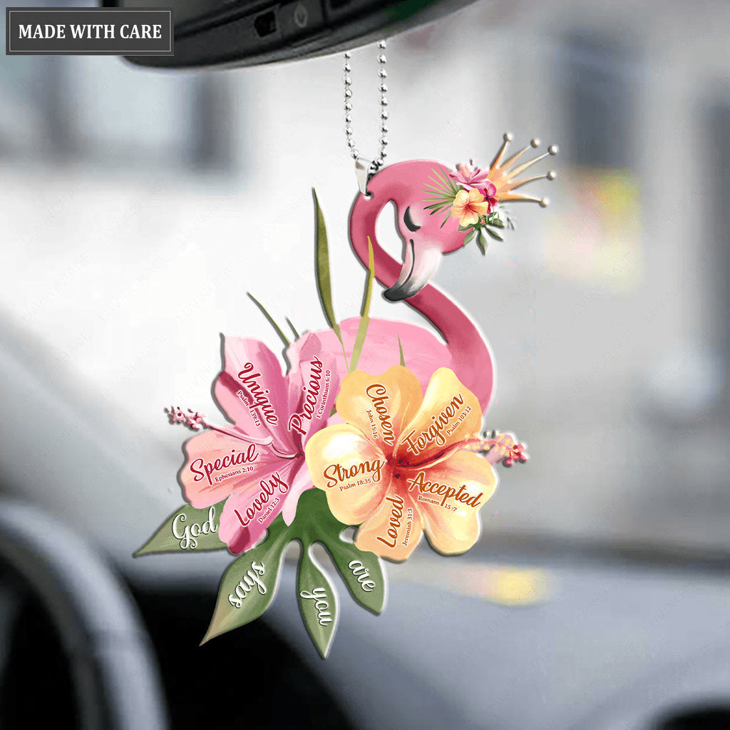 Hibicus Flower Flamigo God Says You Are Ornament
