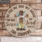 Personalized As For Our House Wood Circle Sign