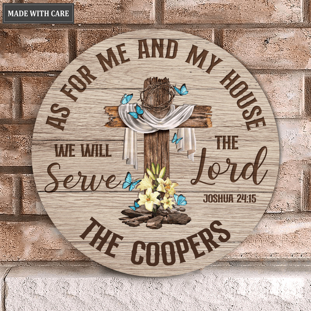 Personalized As For Our House Wood Circle Sign