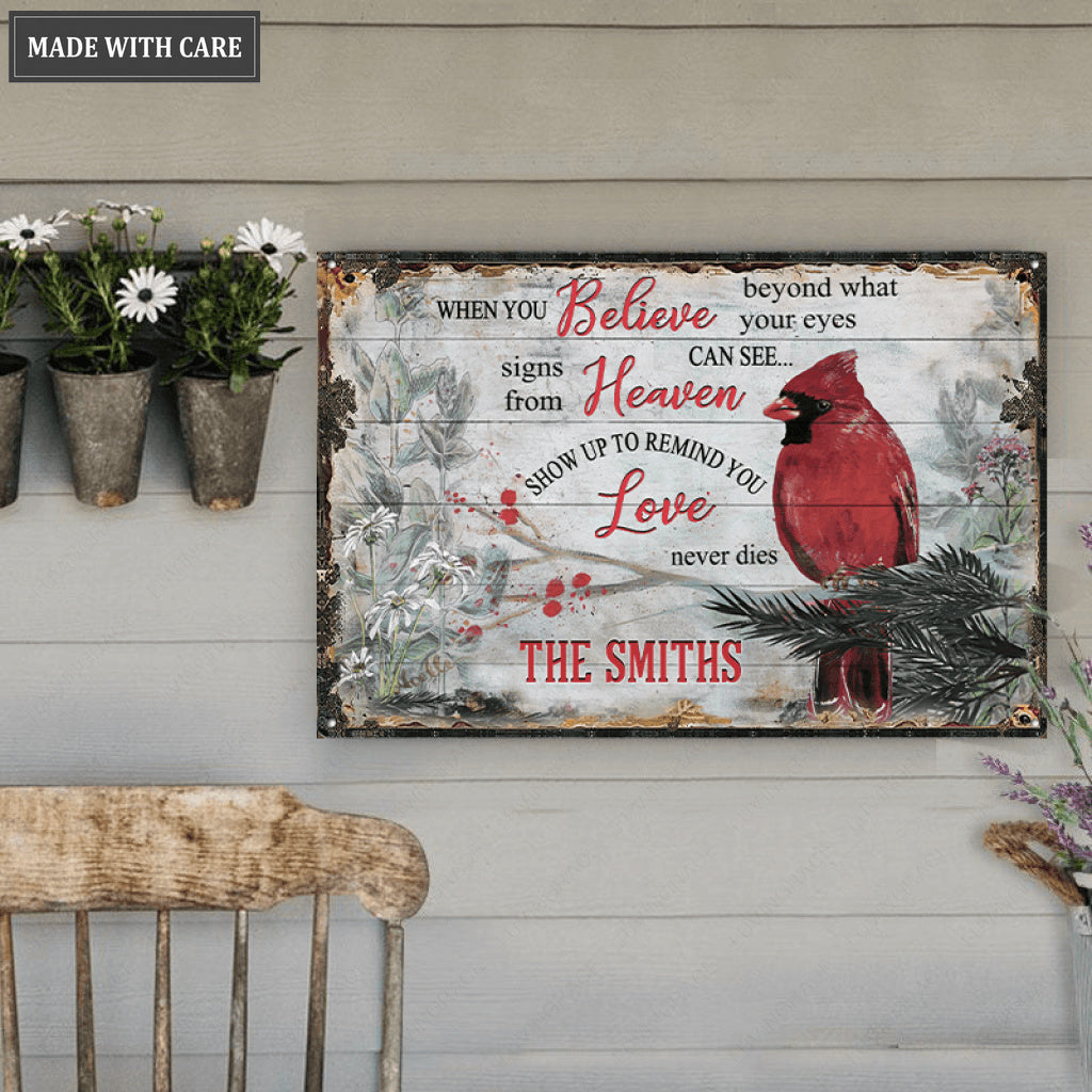 Personalized Cardinal Signs From Heaven Wood Rectangle Sign
