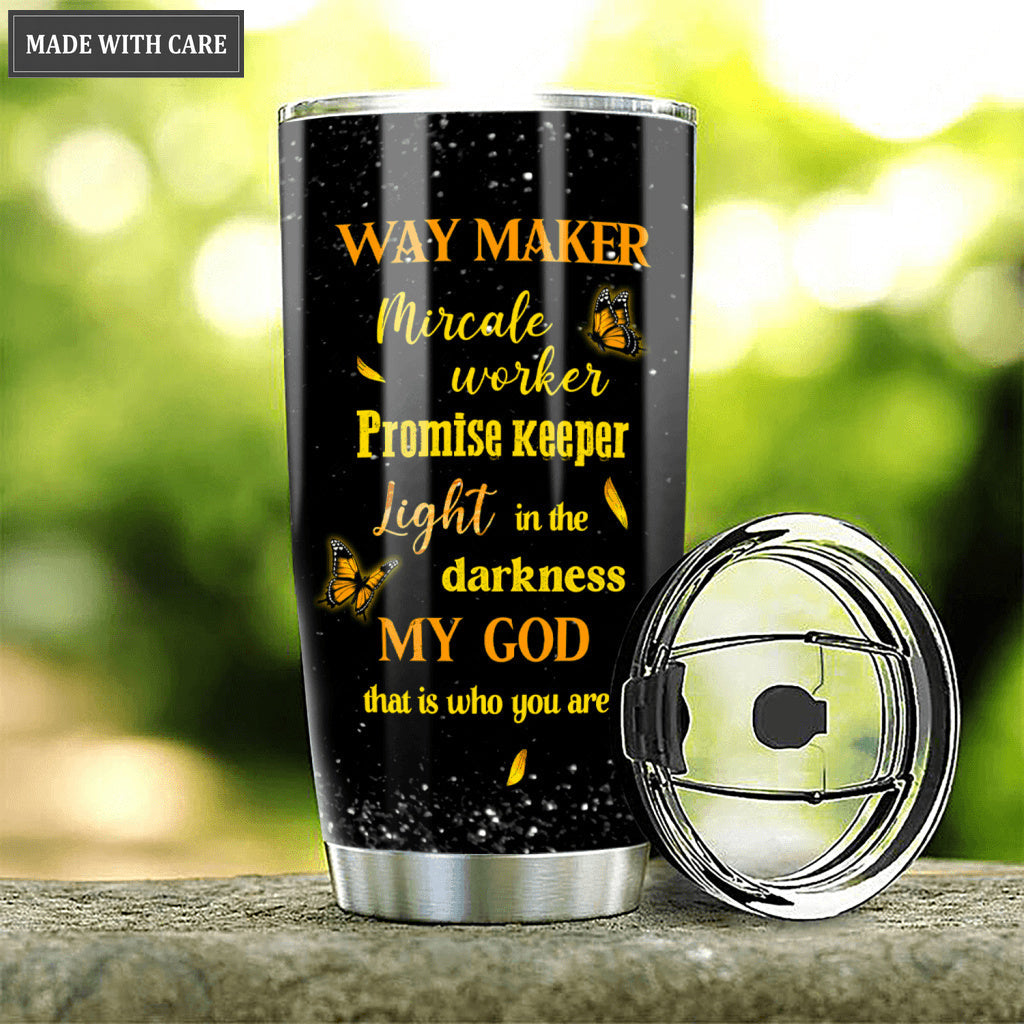 Personalized Golden Sunflowers Butterfly Glory Tumbler