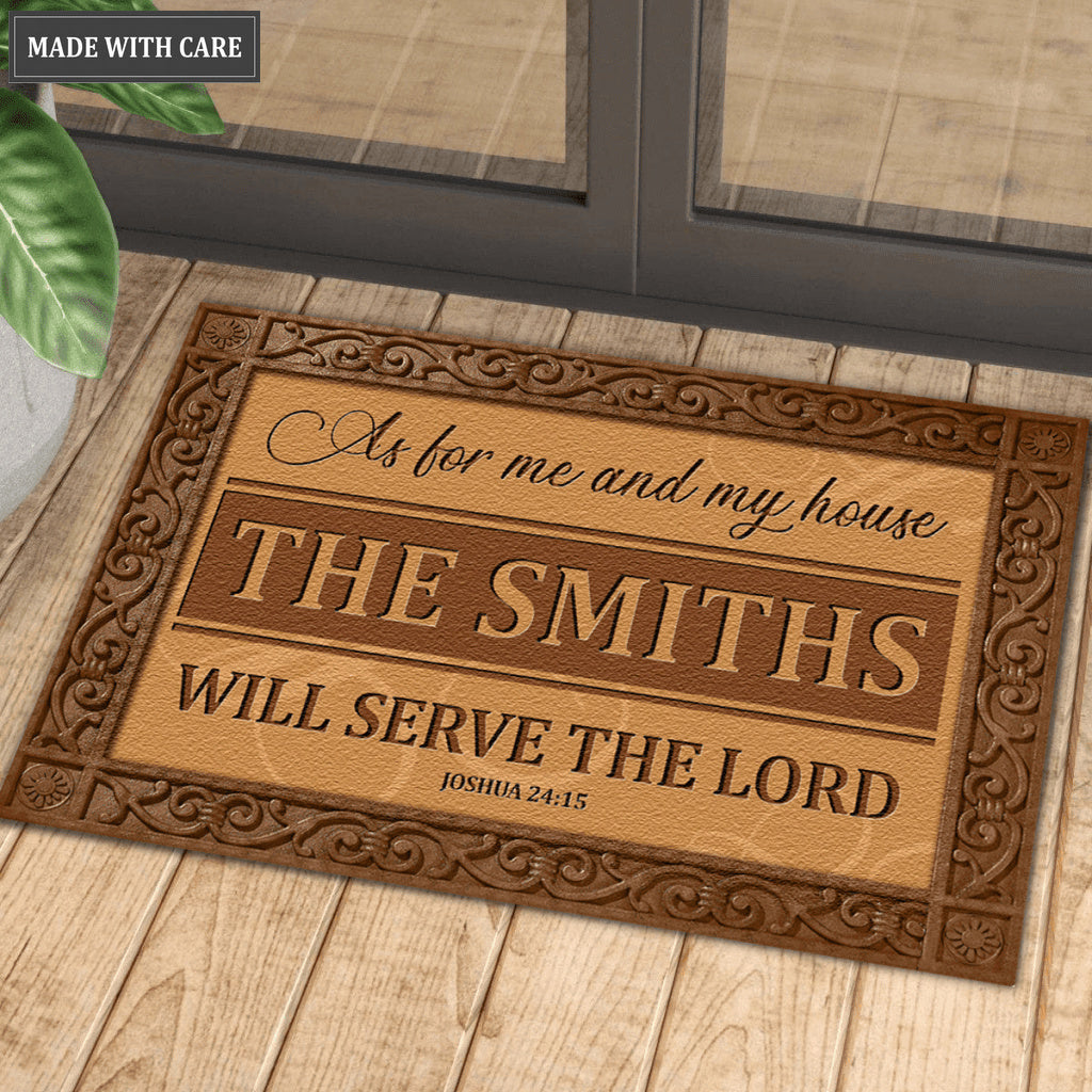 Personalized My House Serve The Lord Doormat