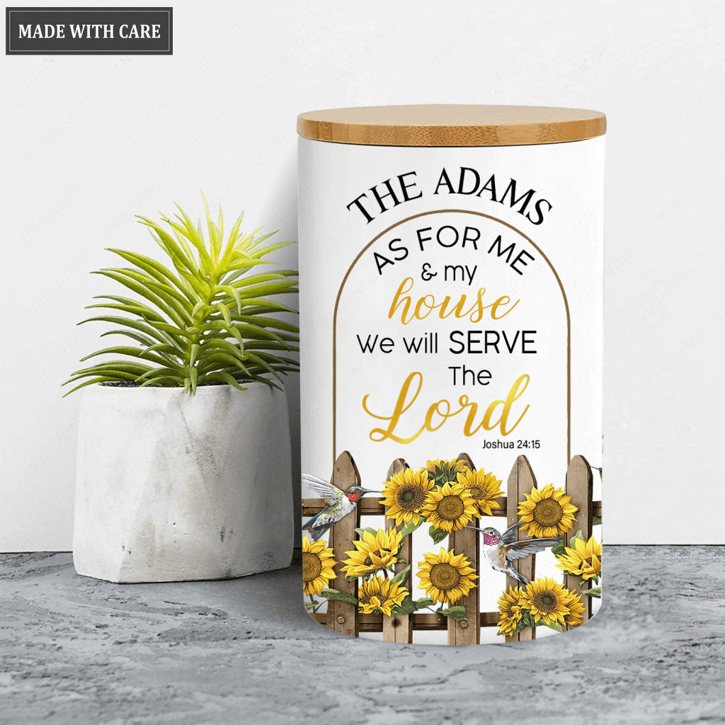 Personalized Serve The Lord Ceramic Gratitude Jar