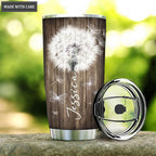 Personalized White Dandelion just breathe Customized Tumbler