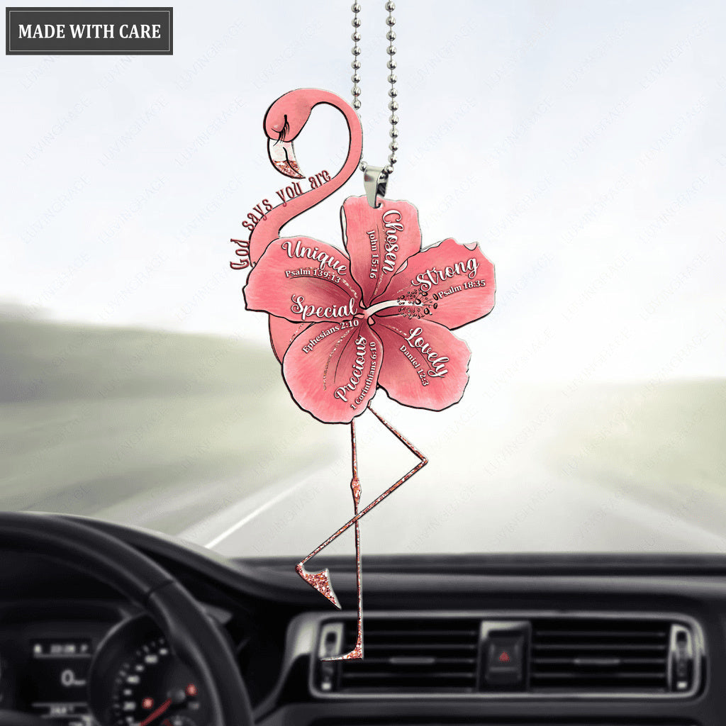 Pretty Flamingo God Says You Are Ornament