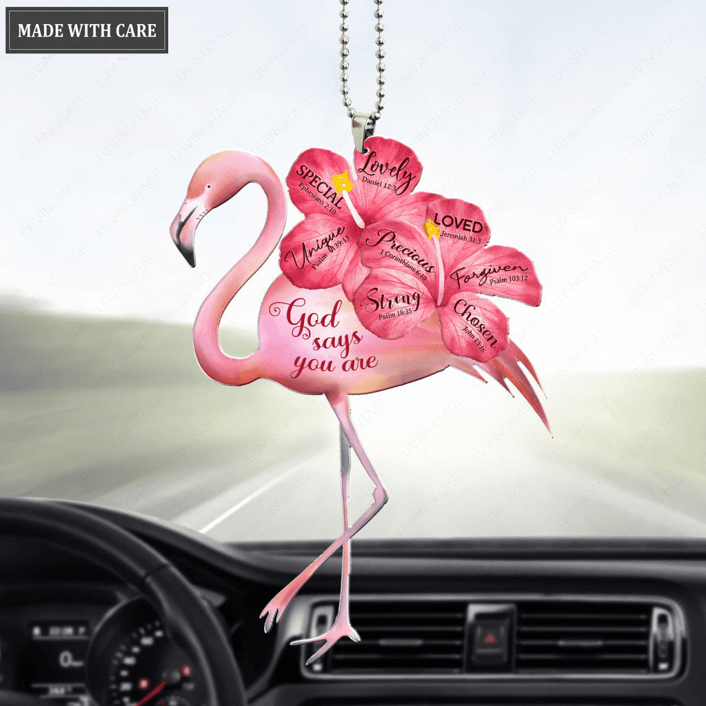 Tropical Bird Pink Flamingo God Says You Are Ornament