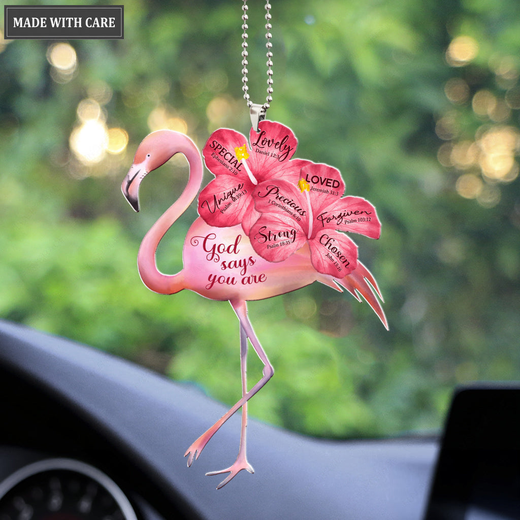 Tropical Bird Pink Flamingo God Says You Are Ornament