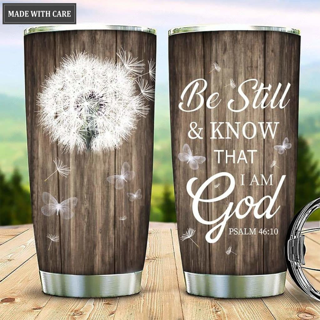 White Dandelion Be Still Personalized Tumbler