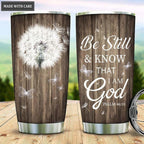 White Dandelion Be Still Personalized Tumbler