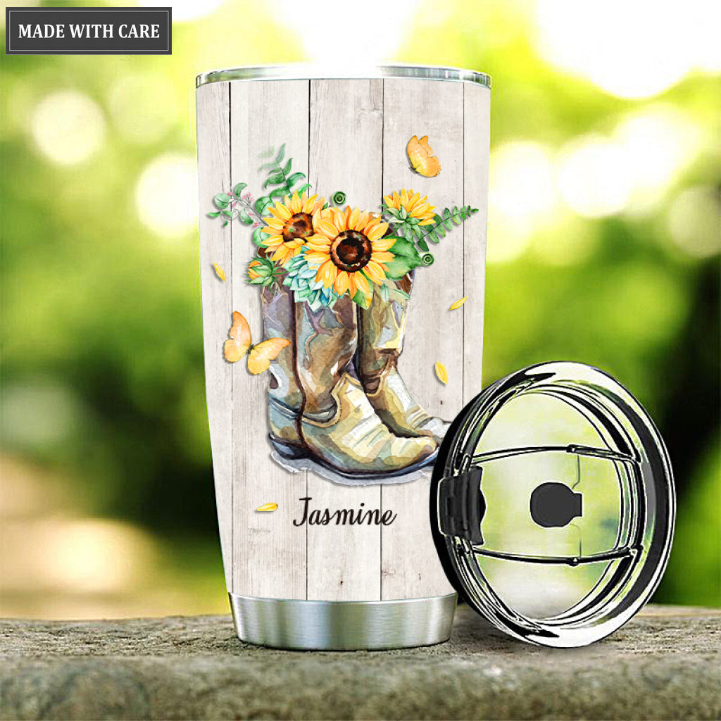 Yellow Boots By Glory Personalized Tumbler